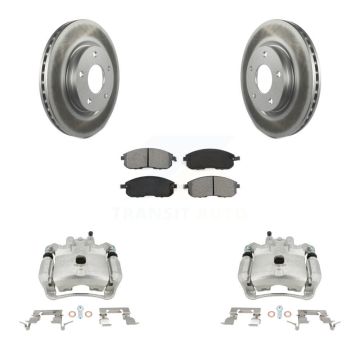 Front Disc Brake Caliper Coated Rotors And Semi-Metallic Pads Kit For Nissan Sentra KCG-100693S