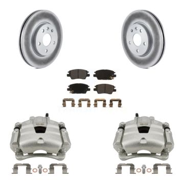 Front Brake Caliper Coat Rotors & Semi-Metallic Pad Kit For Chevrolet Cruze Bolt EV Volt KCG-100694P