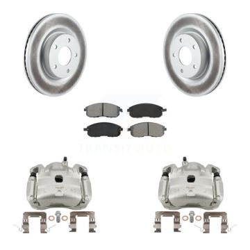 Front Disc Brake Caliper Coated Rotors And Semi-Metallic Pads Kit For Nissan Altima KCG-100694S