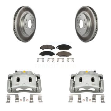 Front Brake Caliper Coat Rotor & Ceramic Pad Kit For Chevrolet Avalanche Cadillac GMC XL KCG-100695C