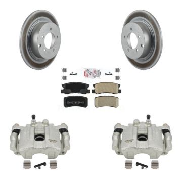 Rear Brake Caliper Coat Rotor Ceramic Pad Kit For Jeep Mitsubishi Patriot Lancer Compass KCG-100696N