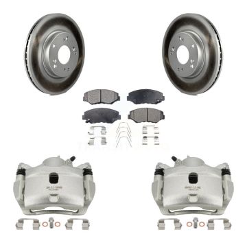 Front Disc Brake Caliper Coated Rotors And Ceramic Pads Kit For 2013 Acura ILX 2.0L KCG-100696T