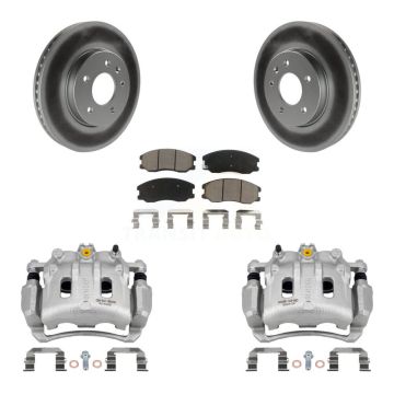 Front Brake Caliper Coat Rotor Ceramic Pad Kit For Chevrolet Equinox Pontiac Torrent Vue KCG-100697C