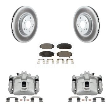 Front Disc Brake Caliper Coated Rotor And Ceramic Pad Kit For 2002-2006 Acura RSX Type-S KCG-100697T