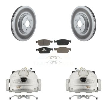 Front Brake Caliper Coat Rotors Ceramic Pad Kit For Ford Focus With 320mm Diameter Rotor KCG-100698C