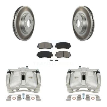 Front Disc Brake Caliper Coated Rotor And Semi-Metallic Pad Kit For 2013-2015 Mazda CX-5 KCG-100698S