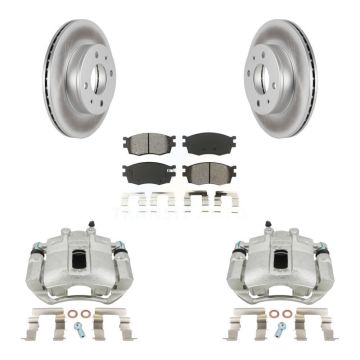 Front Brake Caliper Coat Rotor & Semi-Metallic Pad Kit For 2006 Hyundai Accent Hatchback KCG-100700S