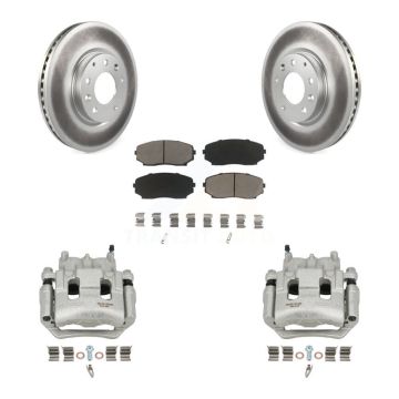Front Disc Brake Caliper Coated Rotors And Ceramic Pad Kit For 2007-2009 Lincoln MKX FWD KCG-100701C