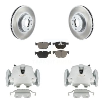 Front Disc Brake Caliper Coated Rotors And Ceramic Pads Kit For BMW X5 X6 KCG-100704C