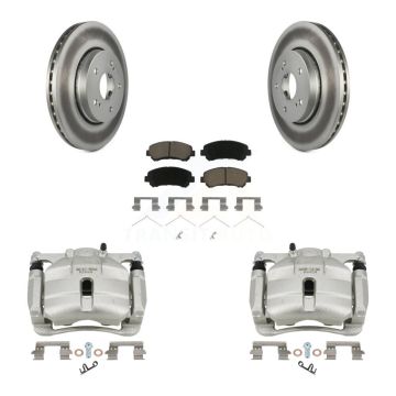 Front Disc Brake Caliper Coated Rotors And Ceramic Pads Kit For 2010-2013 Suzuki Kizashi KCG-100705C