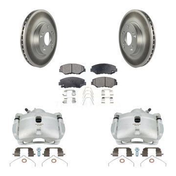 Front Disc Brake Caliper Coated Rotors And Ceramic Pads Kit For 2002-2004 Honda CR-V KCG-100705T