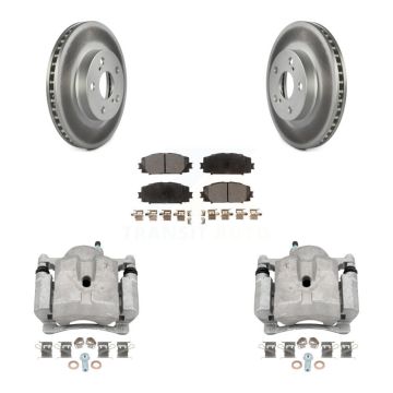 Front Disc Brake Caliper Coat Rotors Semi-Metallic Pad Kit For Toyota Prius Lexus CT200h KCG-100706P