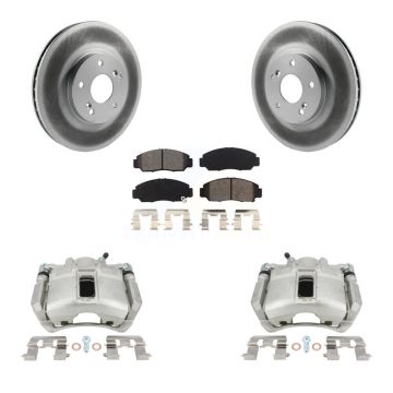 Front Disc Brake Caliper Coated Rotors And Semi-Metallic Pads Kit For Honda Accord KCG-100706S