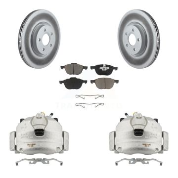 Front Disc Brake Caliper Coated Rotors And Ceramic Pads Kit For Ford Transit Connect KCG-100707C