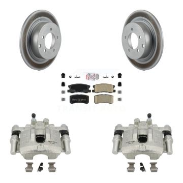 Rear Disc Brake Caliper Coat Rotor & Ceramic Pad Kit For Mitsubishi Lancer Dodge Caliber KCG-100707N