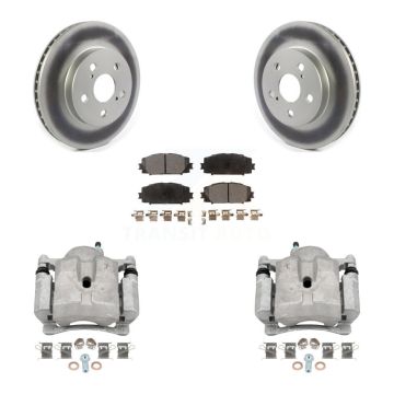 Front Disc Brake Caliper Coat Rotor Semi-Metallic Pad Kit For Toyota Corolla Prius Prime KCG-100707P
