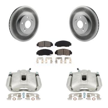 Front Disc Brake Caliper Coated Rotors And Semi-Metallic Pads Kit For Honda Accord KCG-100707S