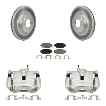 Front Disc Brake Caliper Coated Rotors And Ceramic Pads Kit For Mazda 3 CX-3 Sport KCG-100711C