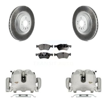 Front Disc Brake Caliper Coat Rotor & Semi-Metallic Pad Kit For Mercedes-Benz ML350 R350 KCG-100711P