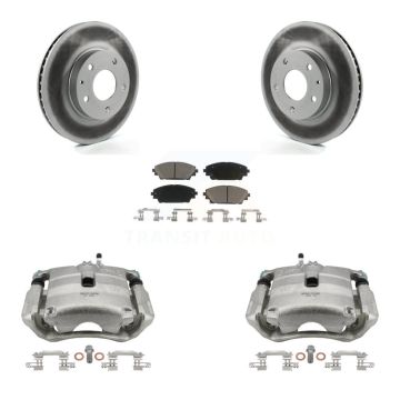 Front Disc Brake Caliper Coated Rotors And Ceramic Pads Kit For Mazda 3 CX-3 Sport KCG-100712C