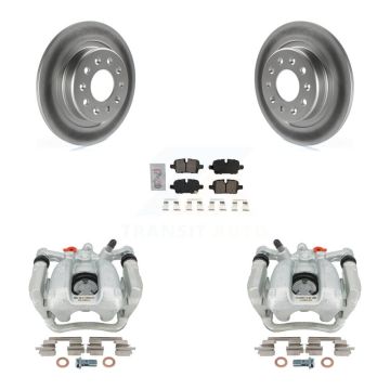 Rear Brake Caliper Coat Rotor & Ceramic Pad Kit For Chevrolet Equinox GMC Terrain Malibu KCG-100713N
