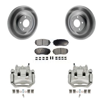 Front Disc Brake Caliper Coated Rotors And Ceramic Pads Kit For Ford Edge Lincoln MKX KCG-100713T