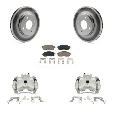 Front Disc Brake Caliper Coated Rotors And Ceramic Pads Kit For Nissan Sentra KCG-100714C