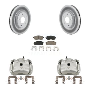 Front Brake Caliper Coat Rotors & Ceramic Pad Kit For 07-10 Nissan Sentra SE-R with 2.5L KCG-100715C