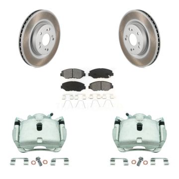 Front Disc Brake Caliper Coat Rotor & Semi-Metallic Pad Kit For 2012-2016 Honda CR-V FWD KCG-100715S
