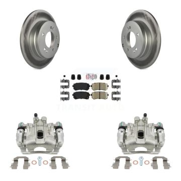 Rear Brake Caliper Coat Rotors & Ceramic Pad Kit For 2015-2016 Hyundai Sonata GAS engine KCG-100716N