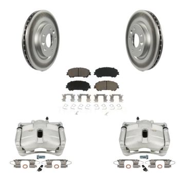 Front Disc Brake Caliper Coated Rotors And Ceramic Pads Kit For Nissan Rogue Sport KCG-100717C