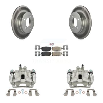 Rear Brake Caliper Coat Rotors & Ceramic Pad Kit For 2015-2016 Hyundai Sonata GAS engine KCG-100717N