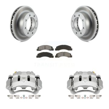 Front Brake Caliper Coat Rotor And Semi-Metallic Pad Kit For Ford F-350 Super Duty F-250 KCG-100717S