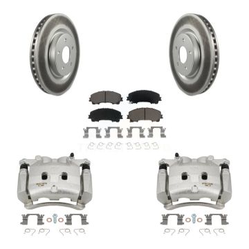 Front Disc Brake Caliper Coated Rotors And Ceramic Pads Kit For Nissan Rogue KCG-100718C