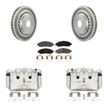 Front Disc Brake Caliper Coated Rotors And Semi-Metallic Pad Kit For 2014-2016 Acura MDX KCG-100718P