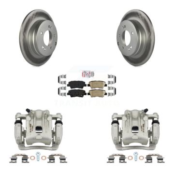 Rear Brake Caliper Coat Rotor & Ceramic Pad Kit For Kia Optima With Manual Parking KCG-100719N