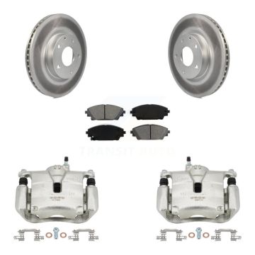 Front Disc Brake Caliper Coated Rotors And Semi-Metallic Pads Kit For Mazda 3 CX-3 Sport KCG-100719S