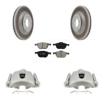 Front Disc Brake Caliper Coated Rotors And Semi-Metallic Pads Kit For Mazda 3 5 Sport KCG-100720S