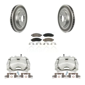Front Disc Brake Caliper Coated Rotors And Ceramic Pads Kit For Nissan LEAF KCG-100721C