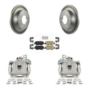 Rear Disc Brake Caliper Coat Rotors & Ceramic Pad Kit For 2017-2020 Hyundai Elantra 2.0L KCG-100722N