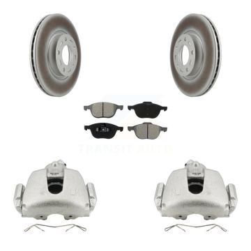 Front Brake Caliper Coat Rotor & Semi-Metallic Pad Kit For Mazda 3 Sport GS GT with 2.5L KCG-100722S
