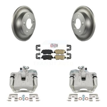 Rear Disc Brake Caliper Coated Rotors And Ceramic Pads Kit For 2017-2018 Kia Soul KCG-100723N
