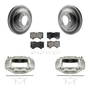 Front Disc Brake Caliper Coated Rotors And Ceramic Pads Kit For Toyota Tundra Sequoia KCG-100724T