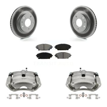 Front Disc Brake Caliper Coated Rotors And Semi-Metallic Pads Kit For Mazda 3 CX-3 Sport KCG-100726S