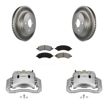 Front Disc Brake Caliper Coated Rotors And Semi-Metallic Pads Kit For Dodge Ram 1500 KCG-100728S