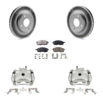 Front Disc Brake Caliper Coated Rotors And Ceramic Pads Kit For Nissan Sentra KCG-100729T
