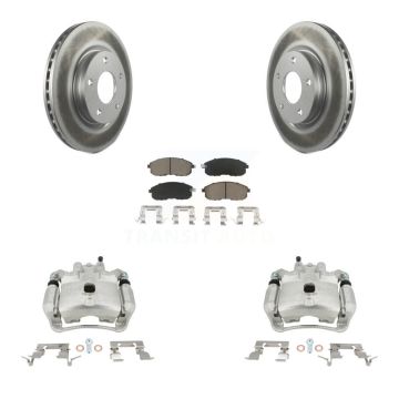 Front Disc Brake Caliper Coated Rotors And Ceramic Pads Kit For Nissan Sentra KCG-100731C