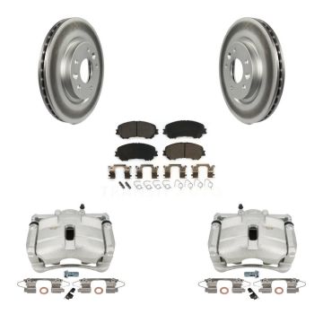 Front Disc Brake Caliper Coated Rotors And Ceramic Pads Kit For Nissan Rogue Sport KCG-100732T