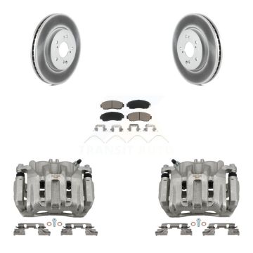 Front Disc Brake Caliper Coat Rotors And Ceramic Pad Kit For Honda CR-V Crosstour Accord KCG-100733C