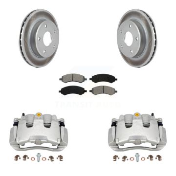 Front Disc Brake Caliper Coated Rotors And Semi-Metallic Pads Kit For Dakota Dodge Ram KCG-100733S
